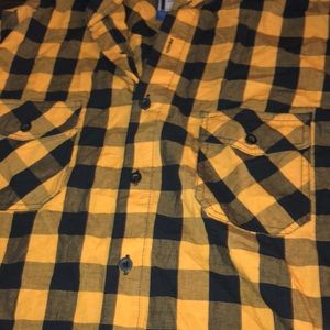 Mustard and Black Checkered Shirt in Large